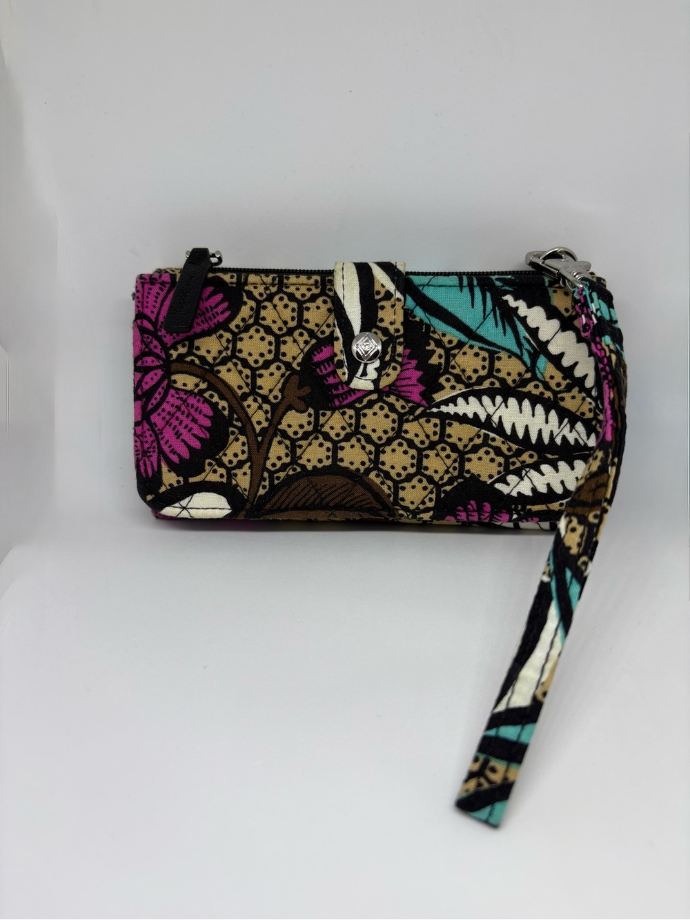 Vera Bradley Canyon Road Pattern Wristlet Wallet Brown Multicolor